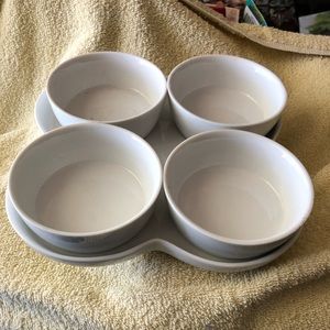 Crate & Barrel Condiment Bowls & Tray